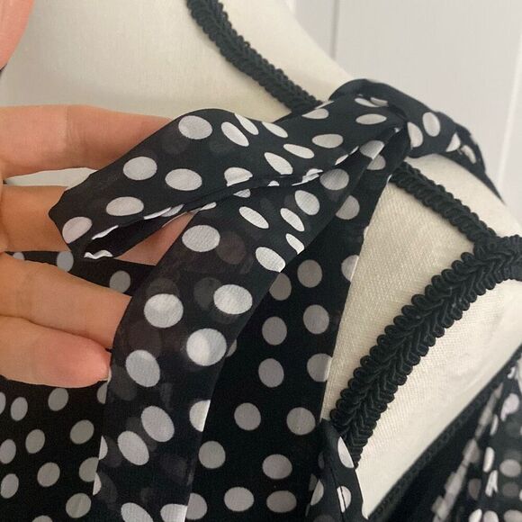 Neiman Marcus asymmetrical polka dot dress size 6 - Picture 10 of 12